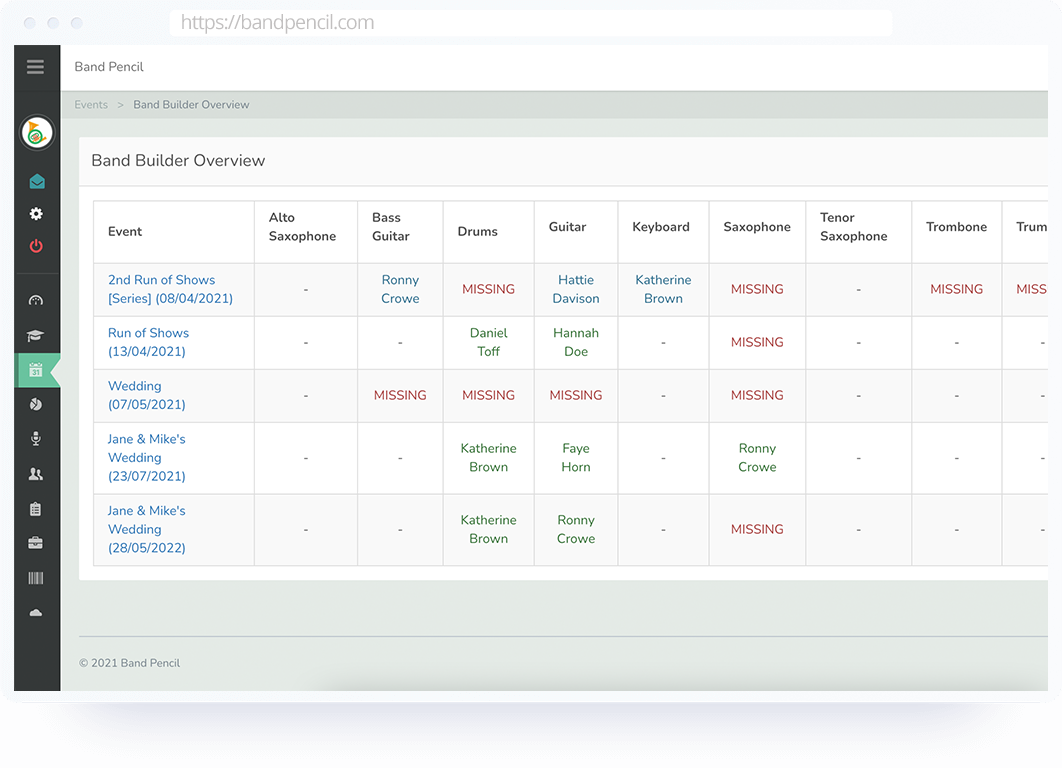 screenshot of Band Pencil